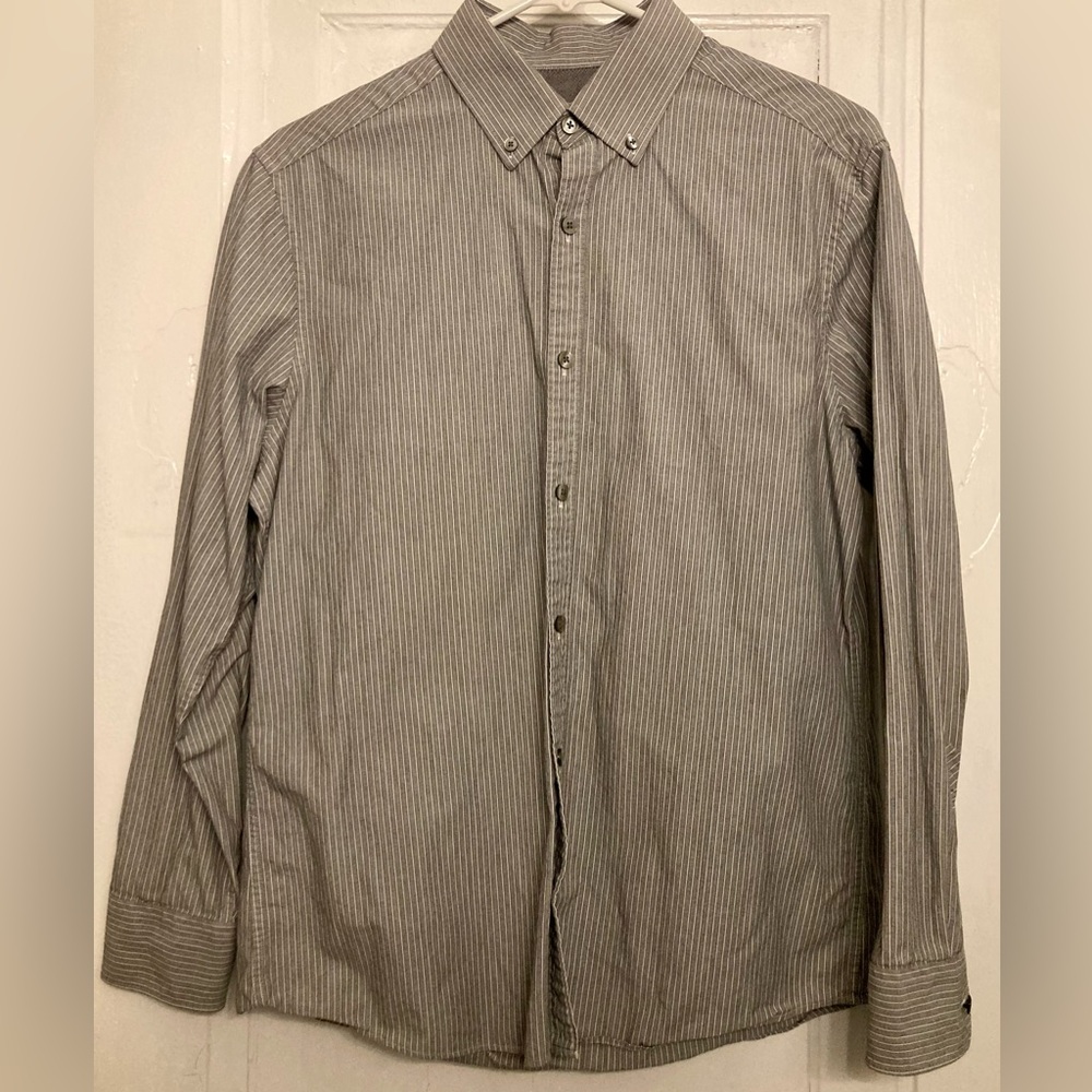 Penguin Gray/White Heritage Slim Fit Button Down (15-15 1/2 neck / 32/33 sleeve)
